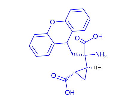 Molecular Structure of 201851-20-9 (2(S)-Amino-2-[2(R)-carboxy-1(R)-cyclopropyl]-3-(9H-xanthen-9-yl)propionic acid)