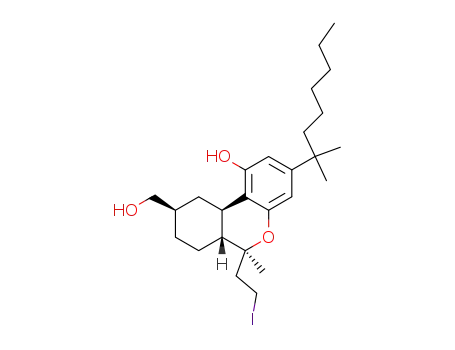 (6S,6aR,9R,10aR)-3-(1,1-Dimethyl-heptyl)-9-hydroxymethyl-6-(2-iodo-ethyl)-6-methyl-6a,7,8,9,10,10a-hexahydro-6H-benzo[c]chromen-1-ol