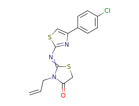 Molecular Structure of 114710-74-6 (3-Allyl-2-[(Z)-4-(4-chloro-phenyl)-thiazol-2-ylimino]-thiazolidin-4-one)