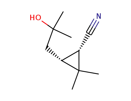 (1S,3R)-2,2-dimethyl-3-(2-hydroxy-2-methylpropyl)cyclopropanecarbonitrile