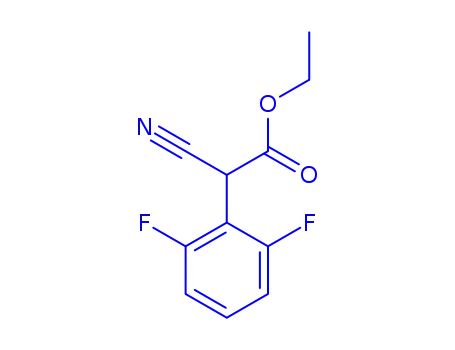 Molecular Structure of 202000-98-4 (Ethyl 2-cyano-2-(2,6-difluorophenyl)acetate)