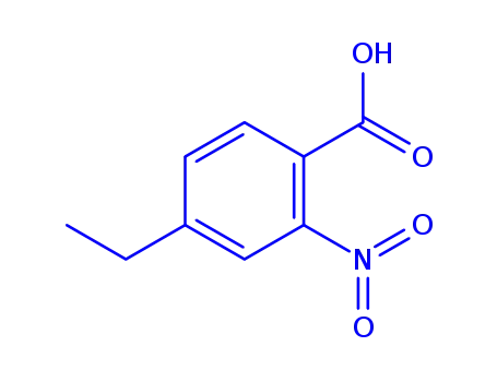 Molecular Structure of 141030-64-0 (Benzoic acid, 4-ethyl-2-nitro- (9CI))