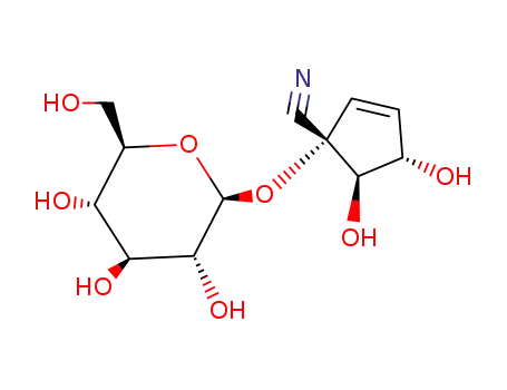 Glucopyranoside, 1-cyano-4,5-dihydroxy-2-cyclopenten-1-YL, beta-D-