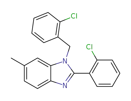 Molecular Structure of 110877-18-4 (1-(2-chloro-benzyl)-2-(2-chloro-phenyl)-6-methyl-1<i>H</i>-benzimidazole)