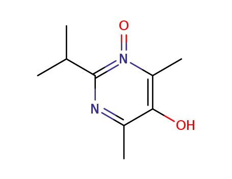 Molecular Structure of 88070-39-7 (5-Pyrimidinol, 4,6-dimethyl-2-(1-methylethyl)-, 1-oxide)