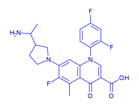 3-QUINOLINECARBOXYLIC ACID,1,4-DIHYDRO-7-(3-(1-AMINOETHYL)- 1-PYRROLIDINYL)-1-(2,4-DIFLUOROPHENYL)-6- FLUORO-5-METHYL-4-OXO-,(S-(R',S'))-