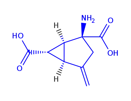 Molecular Structure of 215867-32-6 (Bicyclo[3.1.0]hexane-2,6-dicarboxylic acid, 2-amino-4-methylene-,)