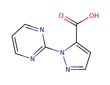 Molecular Structure of 1448310-20-0 (1-(pyrimidin-2-yl)-1H-pyrazole-5-carboxylic acid)