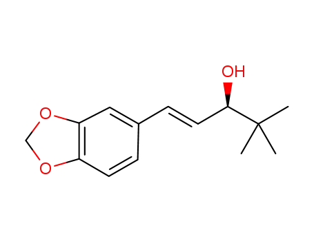 Molecular Structure of 144017-65-2 ((R)-(+)-1-(benzo[d][1,3]dioxol-5-yl)-4,4-dimethylpent-1-en-3-ol)