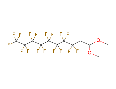 Molecular Structure of 142502-77-0 (Decane,
1,1,1,2,2,3,3,4,4,5,5,6,6,7,7,8,8-heptadecafluoro-10,10-dimethoxy-)
