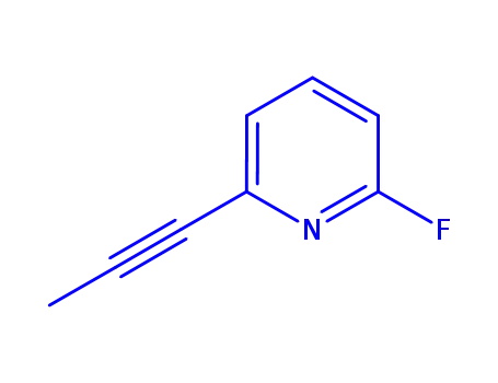 Molecular Structure of 143651-24-5 (Pyridine, 2-fluoro-6-(1-propynyl)- (9CI))