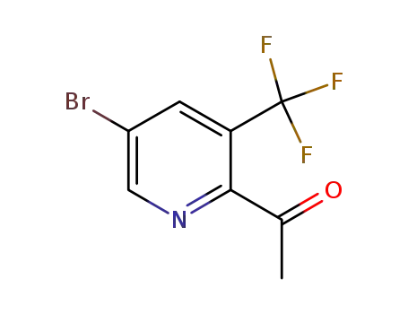 Molecular Structure of 884004-50-6 (1-(5-bromo-3-trifluoromethyl-pyridin-2-yl)-ethanone)