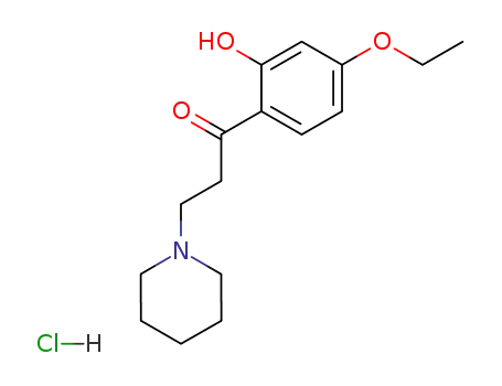 Molecular Structure of 101256-29-5 (1-(4-ethoxy-2-hydroxy-phenyl)-3-piperidino-propan-1-one; hydrochloride)