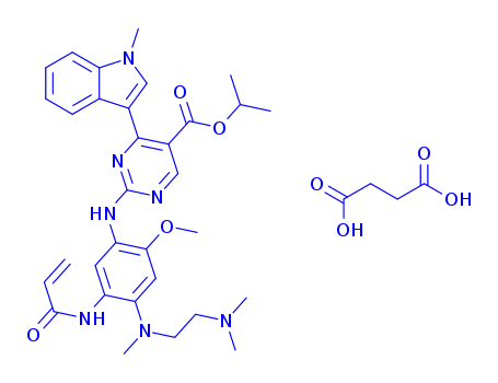 isopropyl 2-((5-acrylamido-4-((2-(dimethylamino)ethyl) (methyl)amino)-2-methoxyphenyl)amino)-4-(1-methyl-1H-indol-3-yl)pyrimidine-5-carboxylate monosuccinate
