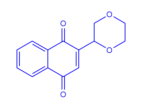 Molecular Structure of 24161-37-3 (2-(1,4-Dioxan-2-yl)naphthalene-1,4-dione)