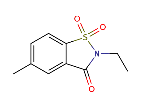 Molecular Structure of 92681-07-7 (1,2-Benzisothiazol-3(2H)-one, 2-ethyl-5-methyl-, 1,1-dioxide)