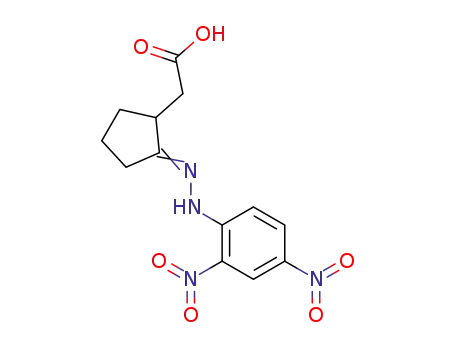 Molecular Structure of 100796-98-3 ({2-[(2,4-Dinitro-phenyl)-hydrazono]-cyclopentyl}-acetic acid)