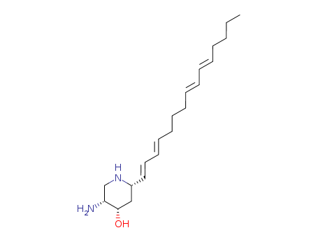 Molecular Structure of 169626-36-2 (4-Piperidinol,5-amino-2-(1E,3E,8E,10E)-1,3,8,10-pentadecatetraenyl-, (2S,4S,5R)- (9CI))