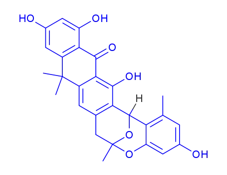 Molecular Structure of 149466-04-6 (6,16-Epoxy-14H-anthra[2,3-d][1]benzoxocin-14-one,6,7,9,16-tetrahydro-3,11,13,15-tetrahydroxy-1,6,9,9-tetramethyl- (9CI))