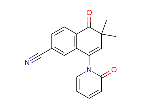 Molecular Structure of 149455-36-7 (6,6-dimethyl-5-oxo-8-(2-oxopyridin-1(2H)-yl)-5,6-dihydronaphthalene-2-carbonitrile)