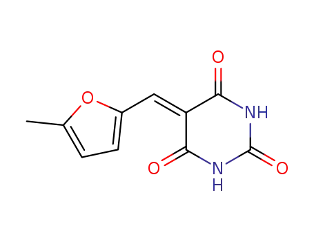 Molecular Structure of 27406-37-7 (2,4,6(1H,3H,5H)-Pyrimidinetrione, 5-[(5-methyl-2-furanyl)methylene]-)