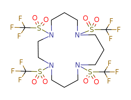 1,4,8,12-Tetraazacyclopentadecane, 1,4,8,12-tetrakis[(trifluoromethyl)sulfonyl]- CAS No  144534-72-5