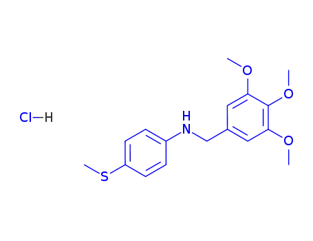 Molecular Structure of 151222-04-7 (4-(methylsulfanyl)-N-(3,4,5-trimethoxybenzyl)aniline hydrochloride (1:1))