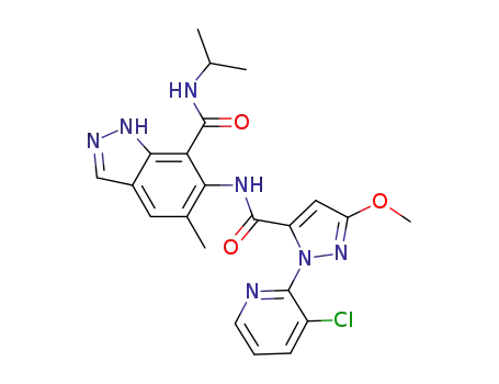 6-{[2-(3-chloropyridin-2-yl)-5-methoxy-2H-pyrazole-3-carbonyl]amino}-5-methyl-1H-indazole-7-carboxylic acid isopropylamide