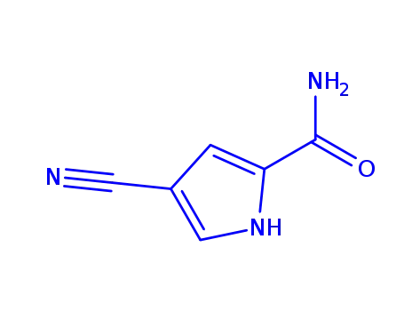 Molecular Structure of 154238-76-3 (1H-Pyrrole-2-carboxamide,4-cyano-(9CI))