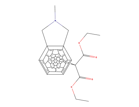 Molecular Structure of 267663-62-7 ((+/-)-Diethyl 63-methyl-1,2-(methaniminomethano)-33,50-methano[60]fullerene-61,61-dicarboxylate)