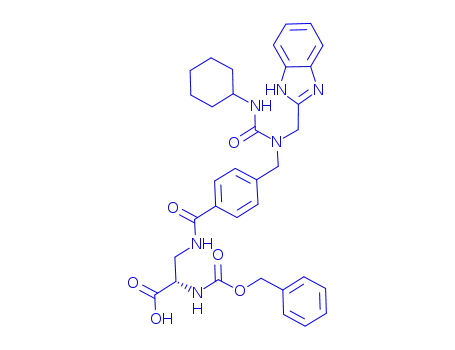 3-[4-[1-(1H-Benzimidazol-2-ylmethyl)-3-cyclohexylureidomethyl]benzamido]-2(S)-(benzyloxycarbonylamino)propionic acid