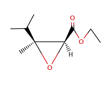Molecular Structure of 24319-28-6 (Oxiranecarboxylic acid, 3-methyl-3-(1-methylethyl)-, ethyl ester, trans-)