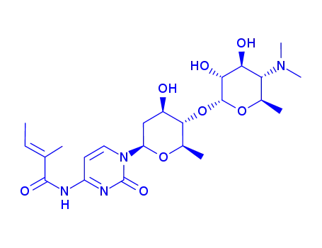 (E)-N-[1-[5-[5-(dimethylamino)-3,4-dihydroxy-6-methyloxan-2-yl]oxy-4-hydroxy-6-methyloxan-2-yl]-2-oxopyrimidin-4-yl]-2-methylbut-2-enamide