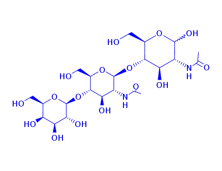 Molecular Structure of 72358-28-2 (4'-O-(β-D-galactopyranosyl)-di-N-acetylchitobiose)