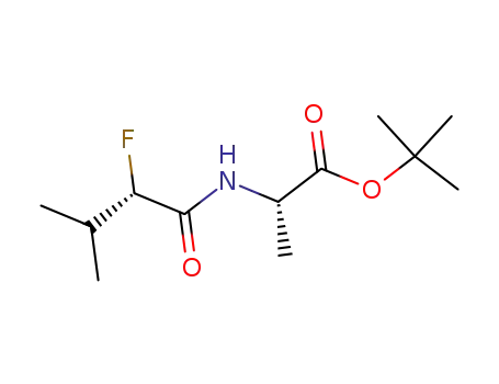 Molecular Structure of 669074-38-8 (L-Alanine, N-[(2S)-2-fluoro-3-methyl-1-oxobutyl]-, 1,1-dimethylethyl ester)