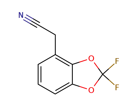 Molecular Structure of 157437-24-6 ((2,2-difluoro-1,3-benzodioxol-4-yl)acetonitrile)