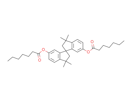 Molecular Structure of 121073-37-8 (2,2',3,3'-Tetrahydro-3,3,3',3'-tetramethyl-1,1'-spirobi<1H-indene>-6,6'-diol diheptanoate)