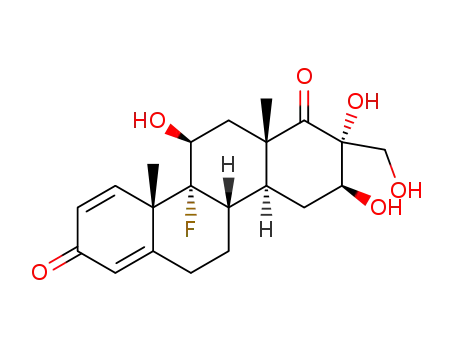 Molecular Structure of 156352-67-9 ((11β,16β,17α)-9-fluoro-11,16,17-trihydroxy-17-(hydroxymethyl)-D-homoandrosta-1,4-diene-3,17a-dione)