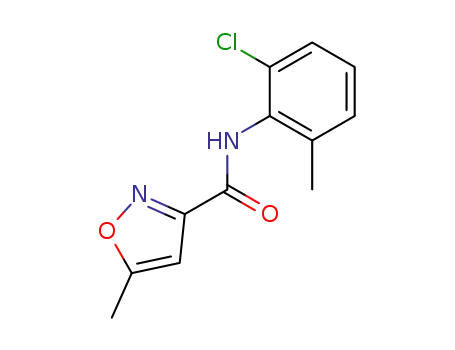 Molecular Structure of 130403-02-0 (N-(2-chloro-6-methylphenyl)-5-methylisoxazole-3-carboxamide)