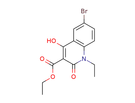 Molecular Structure of 697255-94-0 (3-Quinolinecarboxylic acid,
6-bromo-1-ethyl-1,2-dihydro-4-hydroxy-2-oxo-, ethyl ester)