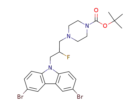 (+/-)-4-[3-(3,6-dibromocarbazol-9-yl)-2-fluoropropyl]piperazine-1-carboxylic acid tert-butyl ester