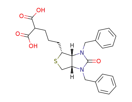 (+/-)-[3-(1,3-dibenzyl-2-oxo-(3a<i>r</i>,6a<i>c</i>)-hexahydro-thieno[3,4-<i>d</i>]imidazol-4<i>t</i>-yl)-propyl]-malonic acid