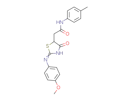 Molecular Structure of 54819-59-9 (2-(4-Methoxyphenyl)-iminothiazolid-4-on-5-acet-(4-methylanilid))