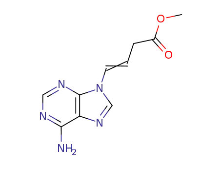 Molecular Structure of 83085-21-6 (3-Butenoic acid, 4-(6-amino-9H-purin-9-yl)-, methyl ester)
