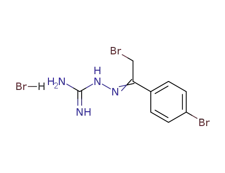 Molecular Structure of 116956-20-8 ([2-bromo-1-(4-bromo-phenyl)-ethylidenamino]-guanidine; hydrobromide)