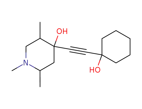 Molecular Structure of 873375-35-0 (4-(1-hydroxy-cyclohexylethynyl)-1,2,5-trimethyl-piperidin-4-ol)