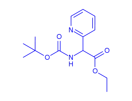 Molecular Structure of 313490-90-3 (ethyl 2-((tert-butoxycarbonyl)amino)-2-(pyridin-2-yl)acetate)