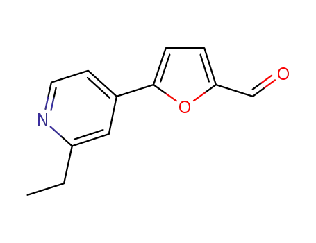 Molecular Structure of 342601-11-0 (2-Furancarboxaldehyde,5-(2-ethyl-4-pyridinyl)-(9CI))