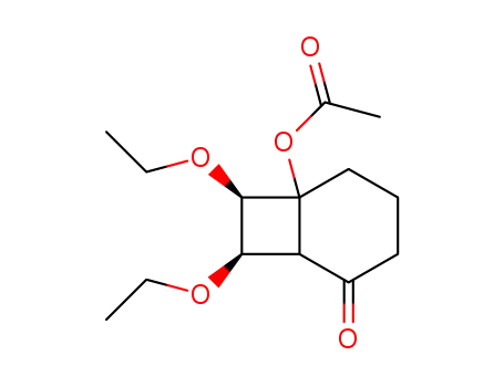 Molecular Structure of 63876-92-6 (Bicyclo[4.2.0]octan-2-one, 6-(acetyloxy)-7,8-diethoxy-)