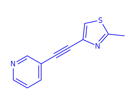 Molecular Structure of 329205-68-7 (3-[(2-METHYL-1,3-THIAZOL-4-YL)ETHYNYL]PYRIDINE)